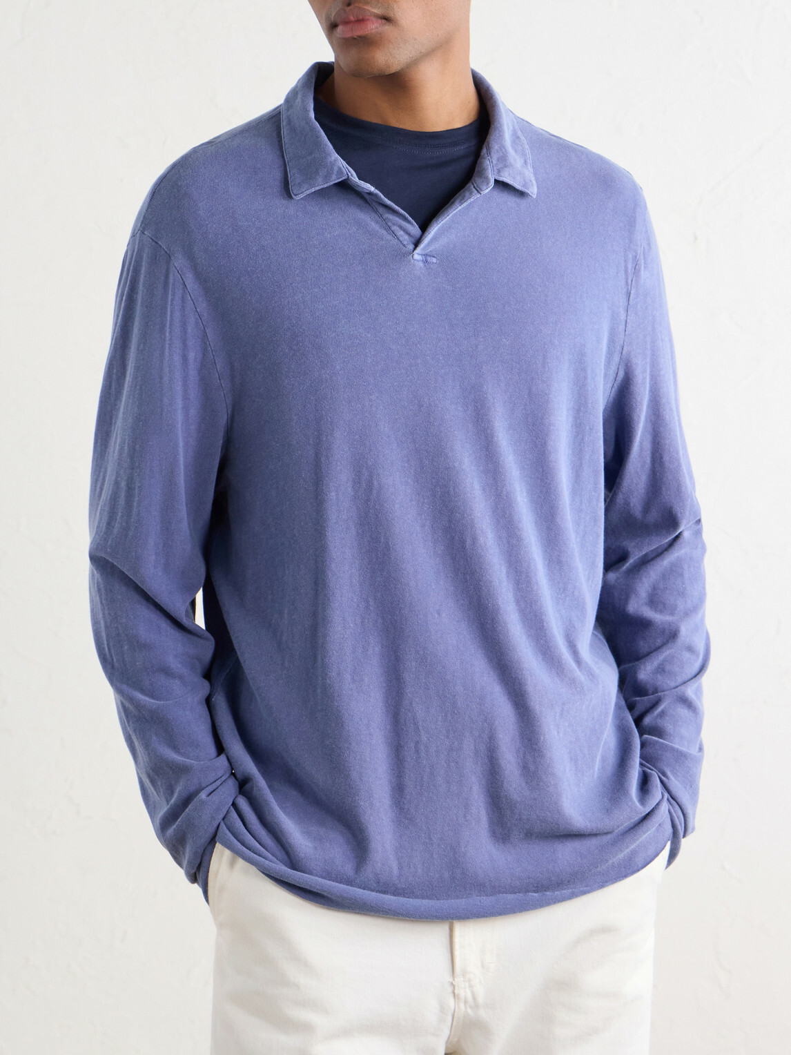 James Perse - Cotton-Twill Polo Shirt - Blue
