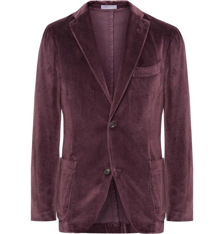 Photo: Boglioli - Grape K-Jacket Unstructured Cotton-Velvet Blazer - Grape