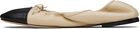 CHRISTEN SSENSE Exclusive Beige & Black Tabi Stretch Ballerina Flats