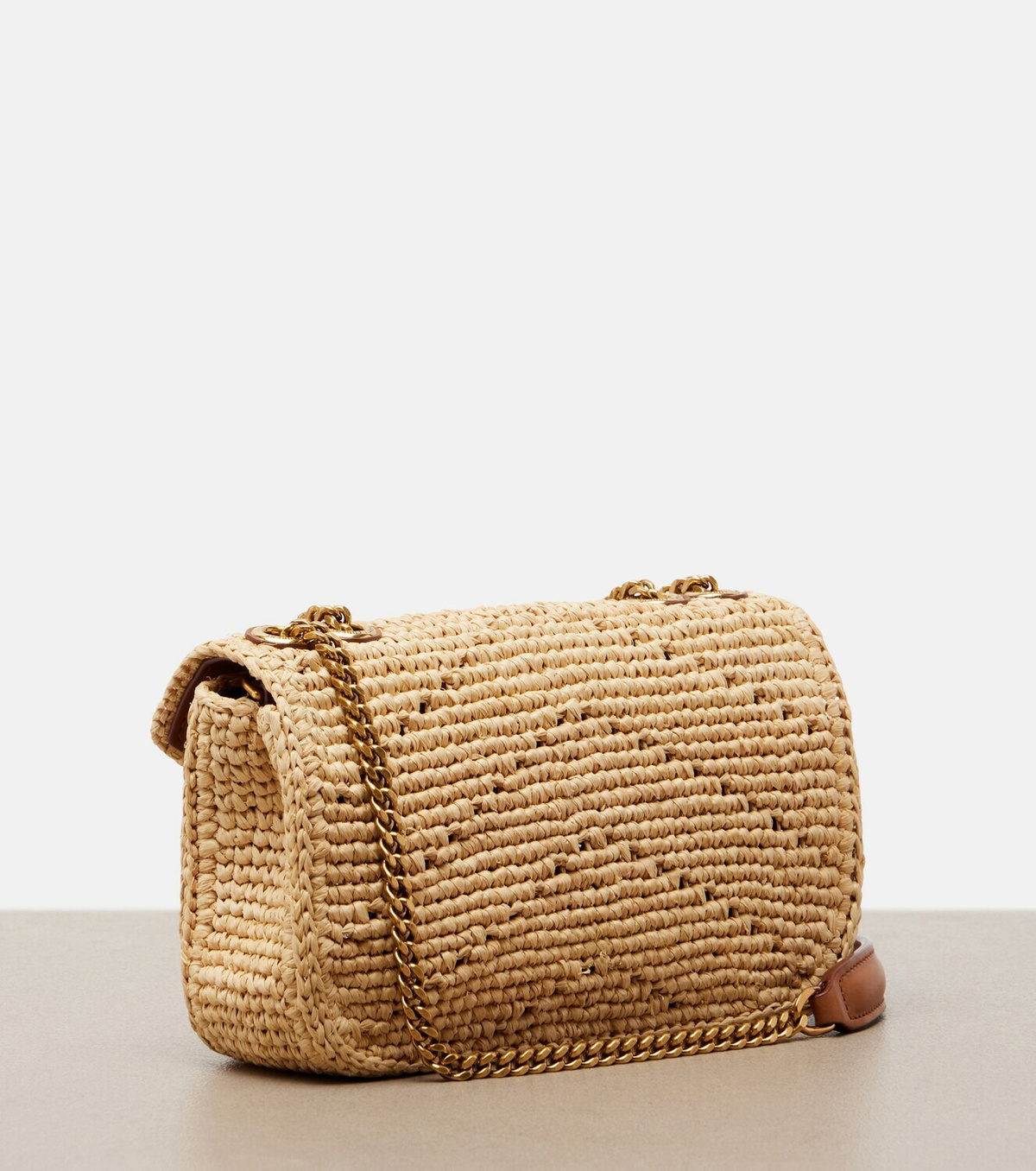 Saint Laurent Loulou Mini raffia shoulder bag
