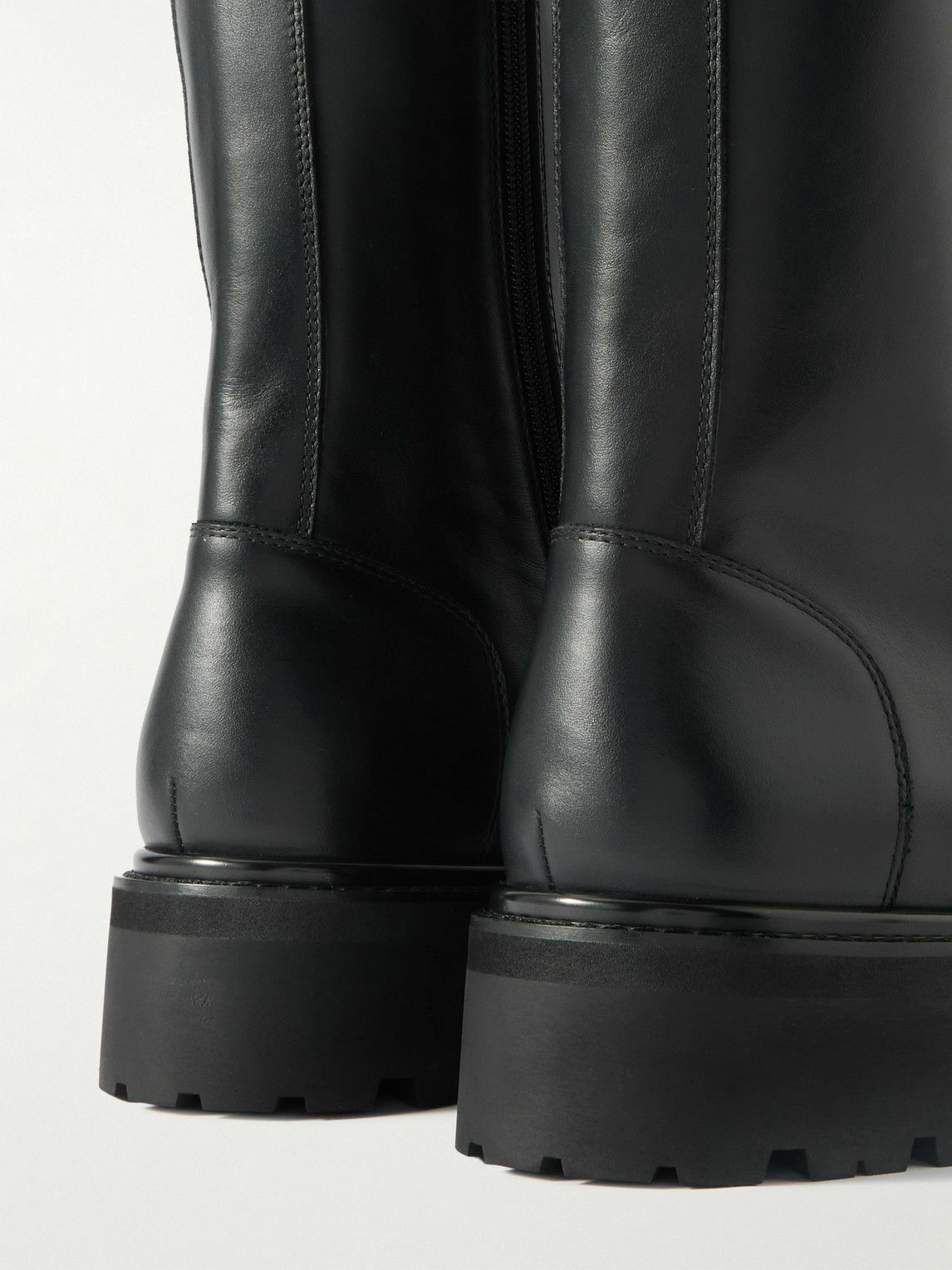 VETEMENTS - Stomp Leather Combat Boots - Black