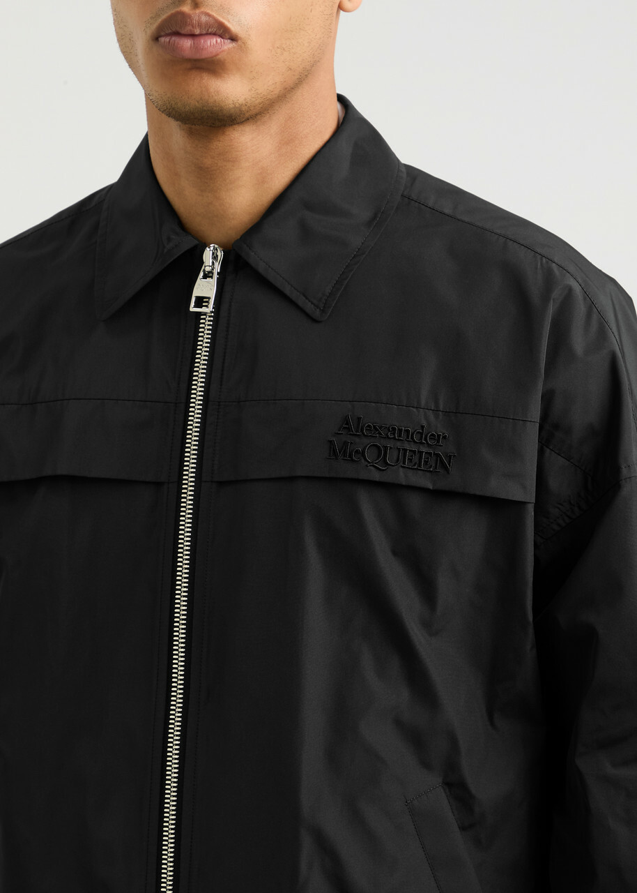 Alexander Mcqueen Logo-embroidered Shell Jacket Black Alexander