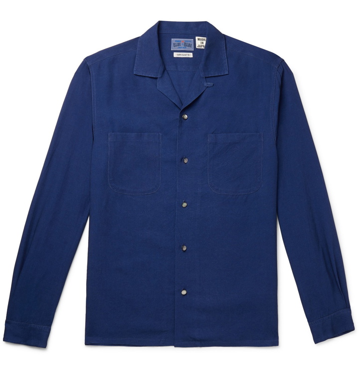 Photo: Blue Blue Japan - Indigo-Dyed Camp-Collar Lyocell Shirt - Blue