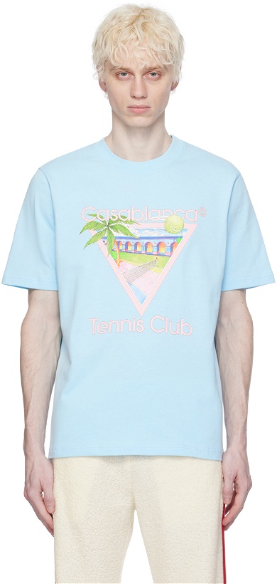 Photo: Casablanca SSENSE Exclusive Blue 'Tennis Club' Icon T-Shirt