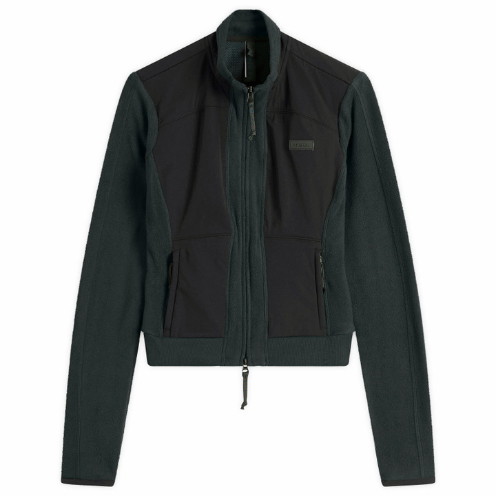 Photo: SKIMS Women's Lounge Fleece Zip Up Jacket in Dark Teal