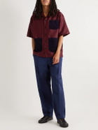 Nicholas Daley - Straight-Leg Pleated Jacquard-Trimmed Cotton-Twill Trousers - Blue