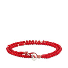 Mikia Men's Double-Wrap Beaded Bracelet in Red