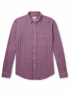 Aspesi - New Robert Button-Down Collar Checked Cotton-Flannel Shirt - Purple