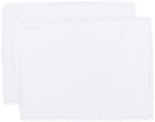 Gohar World White Crochet Trim Placemat Set