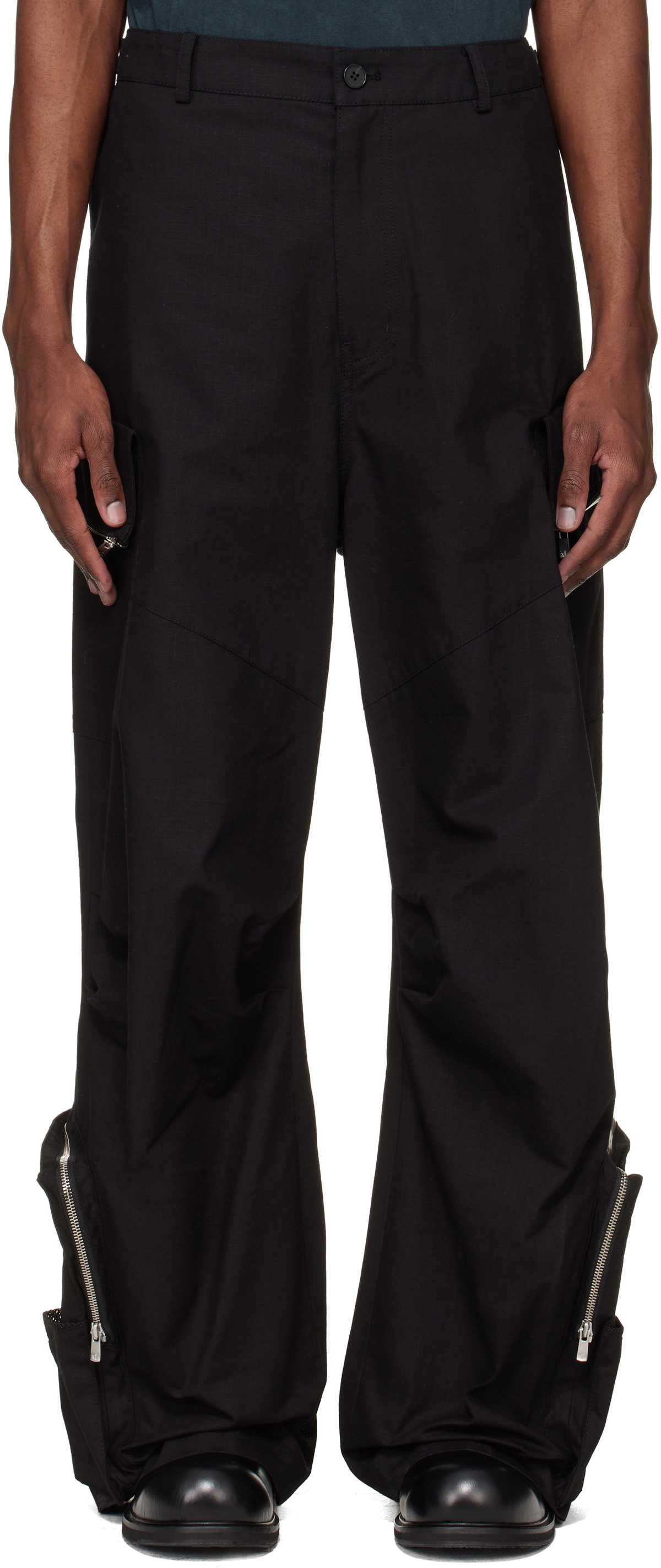 FFFPOSTALSERVICE Black 3-Way Zip Cargo Pants FFFPOSTALSERVICE