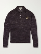 Kartik Research - Eri Logo-Embroidered Knitted Silk Polo Shirt - Brown