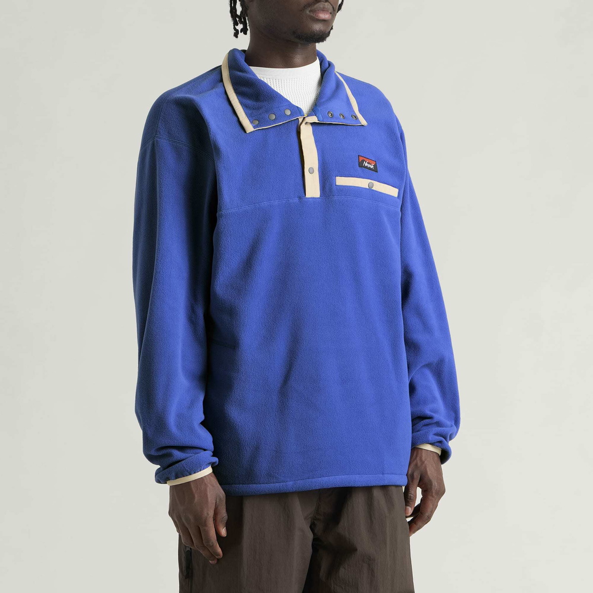 NANGA Men's Air Warm Fleece Pullover in Blue