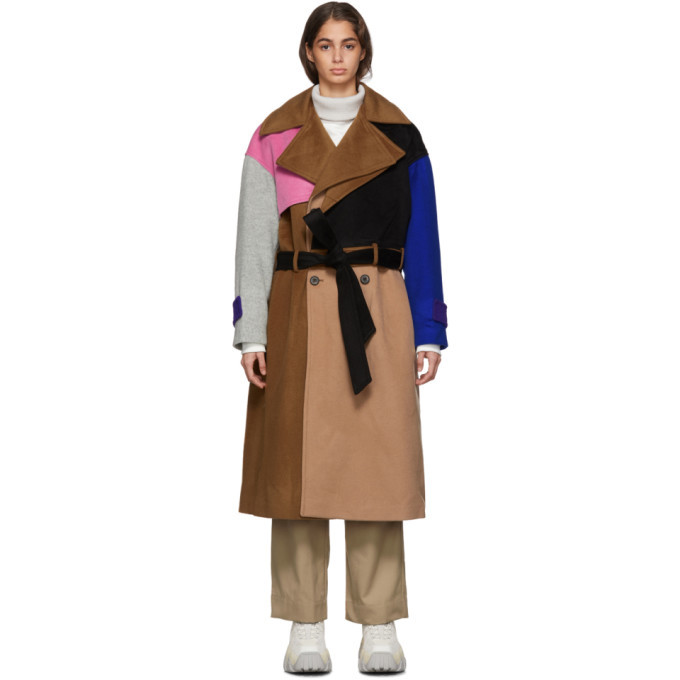 ADER error Multicolor Wool Robe Trench Coat ADER error