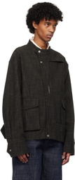NULLUS Gray & Brown Deconstructed Multi Collar Jacket