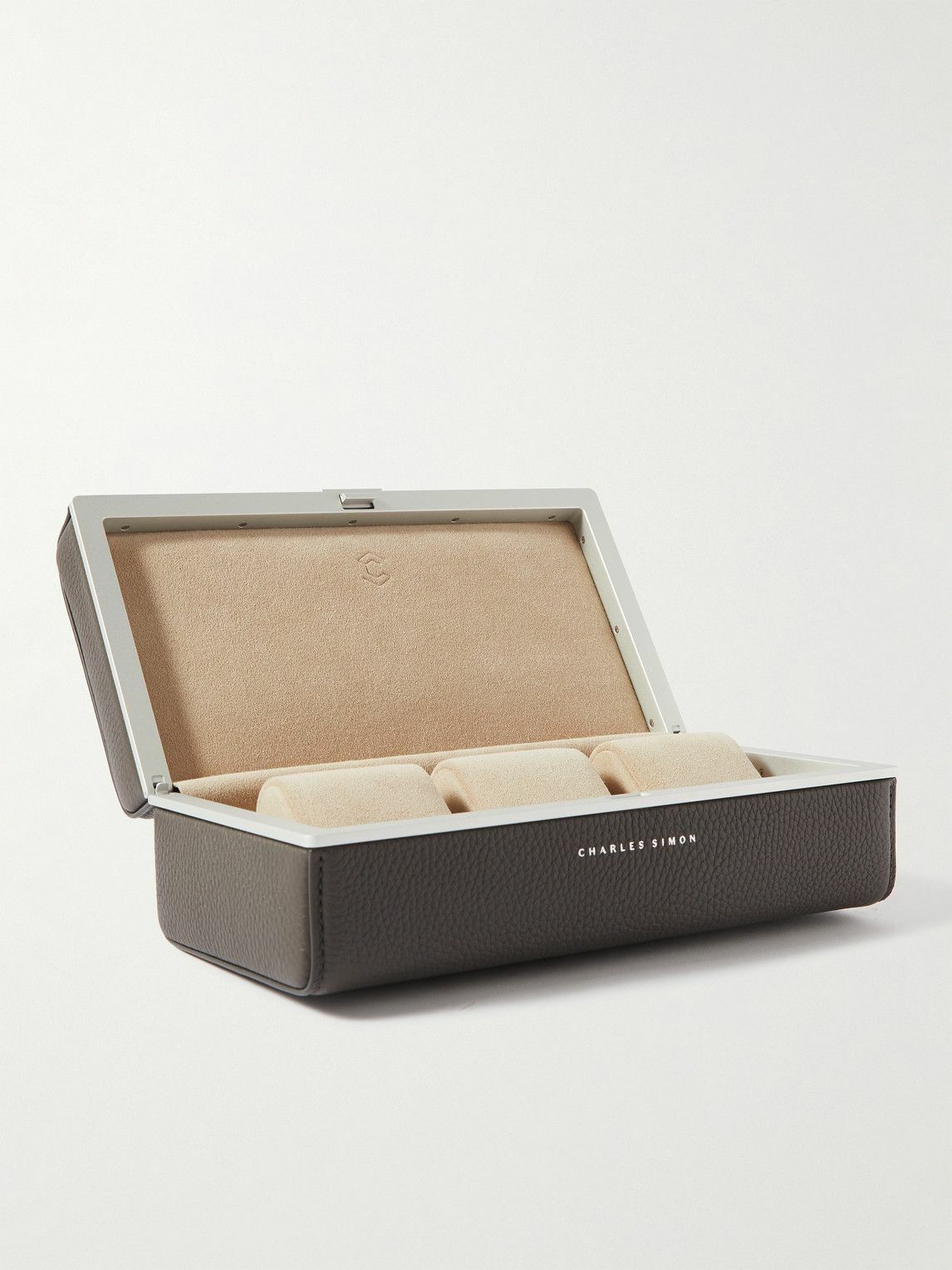 Charles Simon - Eaton Full-Grain Leather Three-Piece Travel Watch Case