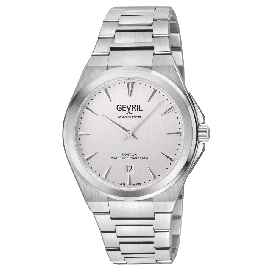 Gevril Montauk Quartz White Dial Mens Watch 49901B