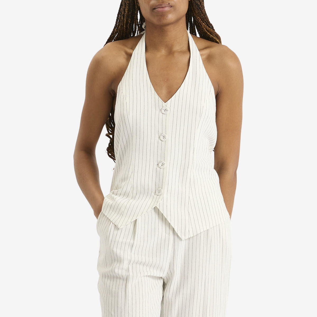 4th & Reckless Women's Sabrina Waistcoat in Pinstripe