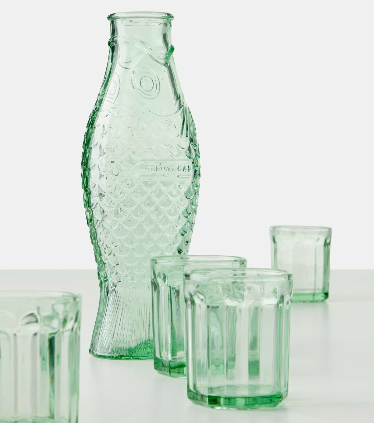 Serax Fish & Fish carafe and set of 4 glasses by Paola Navone