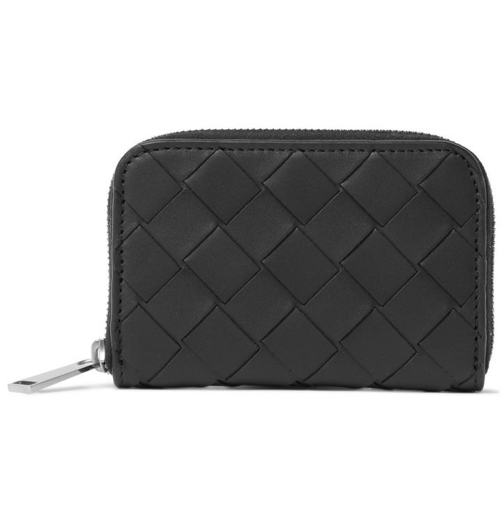 Photo: BOTTEGA VENETA - Intrecciato Leather Zip-Around Coin Wallet - Black