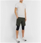Under Armour - UA SW Slim-Fit Layered Stretch-Shell Shorts - Green