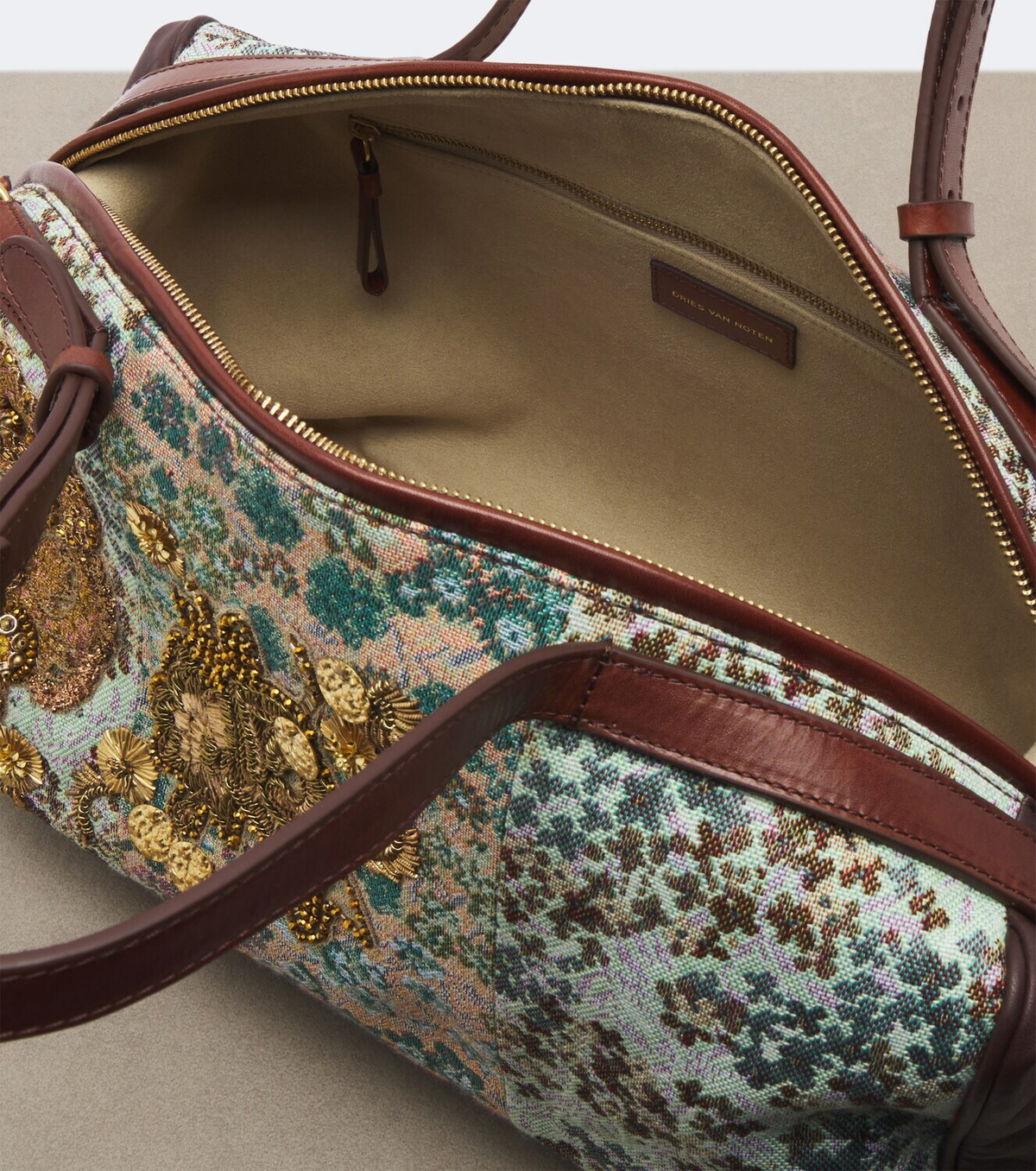 Dries Van Noten Embellished bowling bag