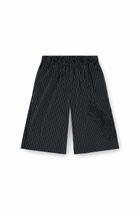 Diesel Pinstripe shorts with Phoenix embroidery - Shorts Mens in Black