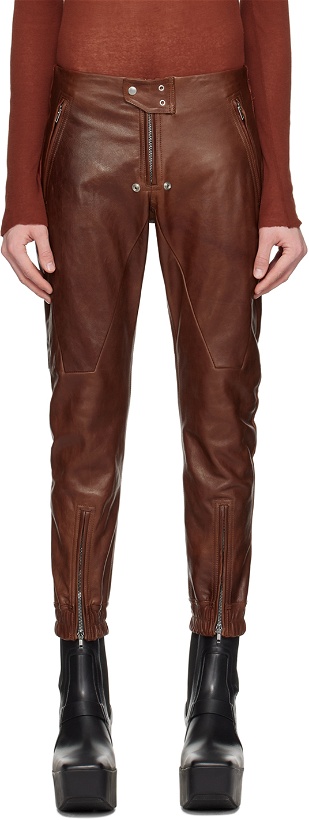 Photo: Rick Owens Brown Luxor Leather Pants