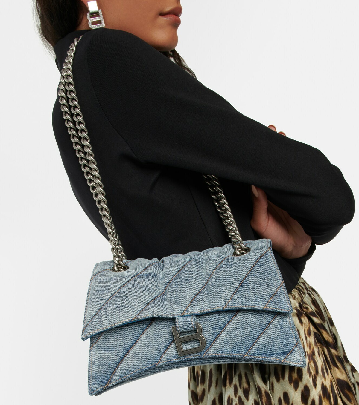 ショルダーバッグ・ポシェット Balenciaga Denim Crush S Shoulder Bag Balenciaga Crush Medium denim shoulder bag Balenciaga