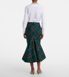 McQueen Tartan wool midi skirt