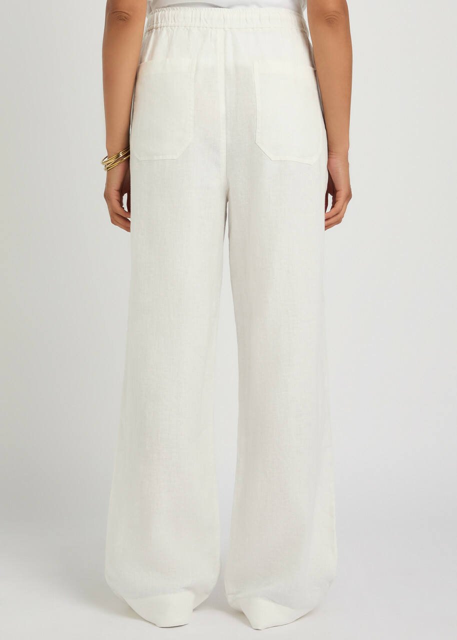 Polo Ralph Lauren Wide-leg Linen Trousers White