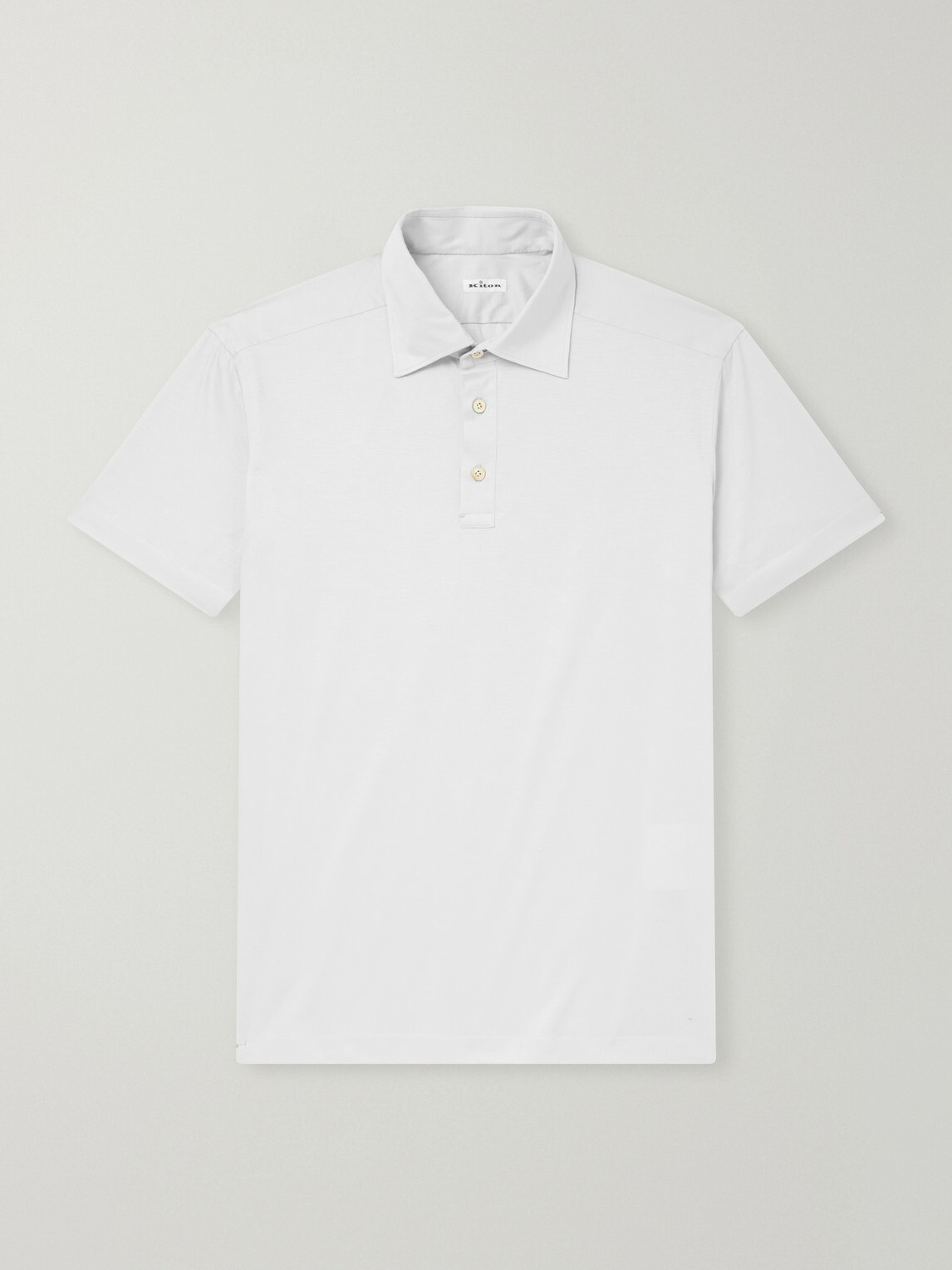 Kiton - Cotton-Jersey Polo Shirt - Gray