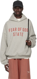 Fear of God ESSENTIALS Gray Printed Logo Hoodie