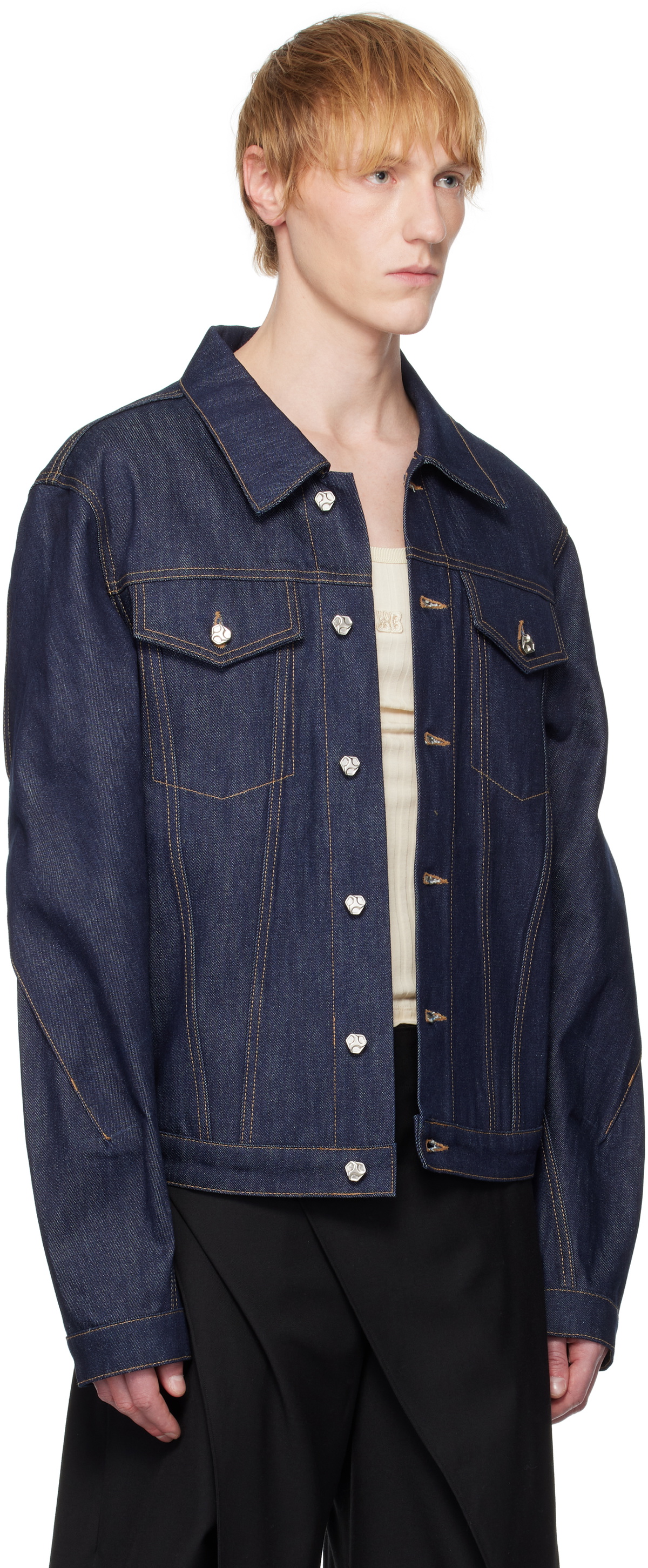 CMMAWEAR SSENSE Exclusive Navy Raw Denim Jacket