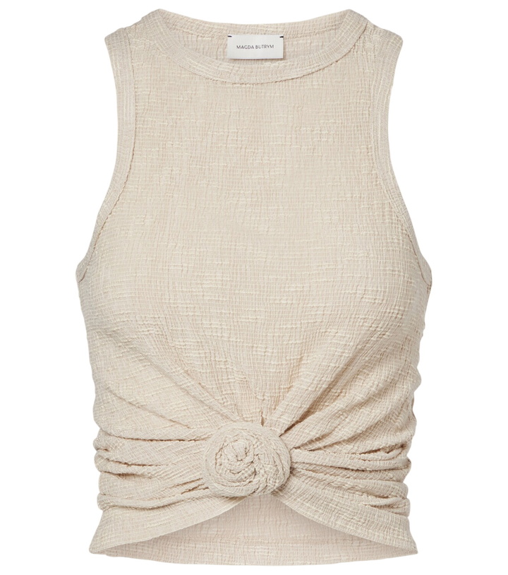 Photo: Magda Butrym Floral-appliqué tank top