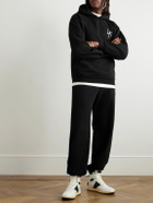 Local Authority LA - LA Slash Tapered Logo-Embroidered Cotton-Jersey Sweatpants - Black