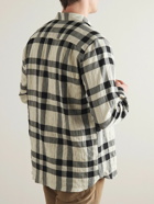 YMC - Curstis Checked Herringbone Cotton-Blend Seersucker Shirt - Neutrals