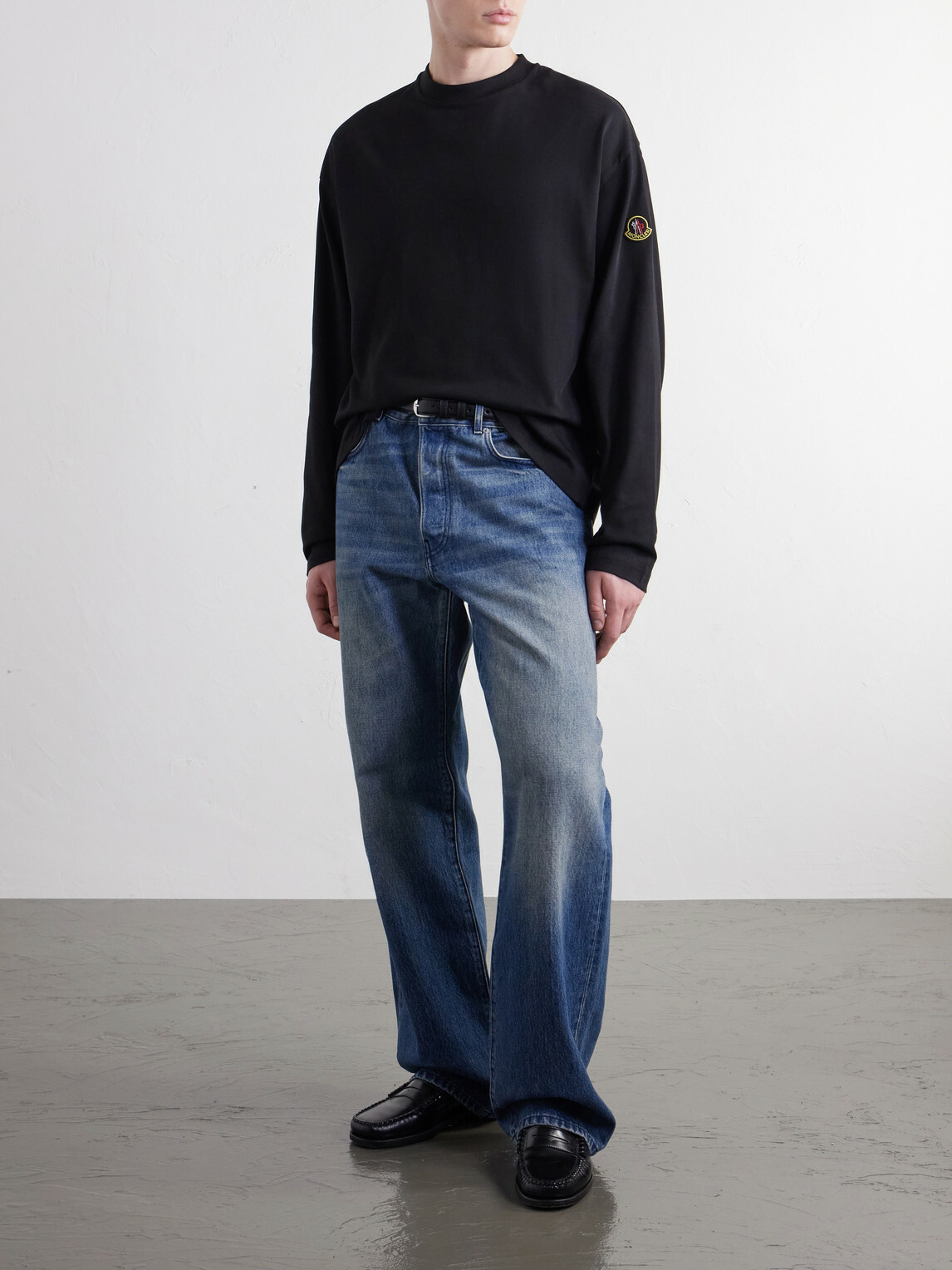 Moncler - Logo-Detailed Cotton-Jersey T-Shirt - Black