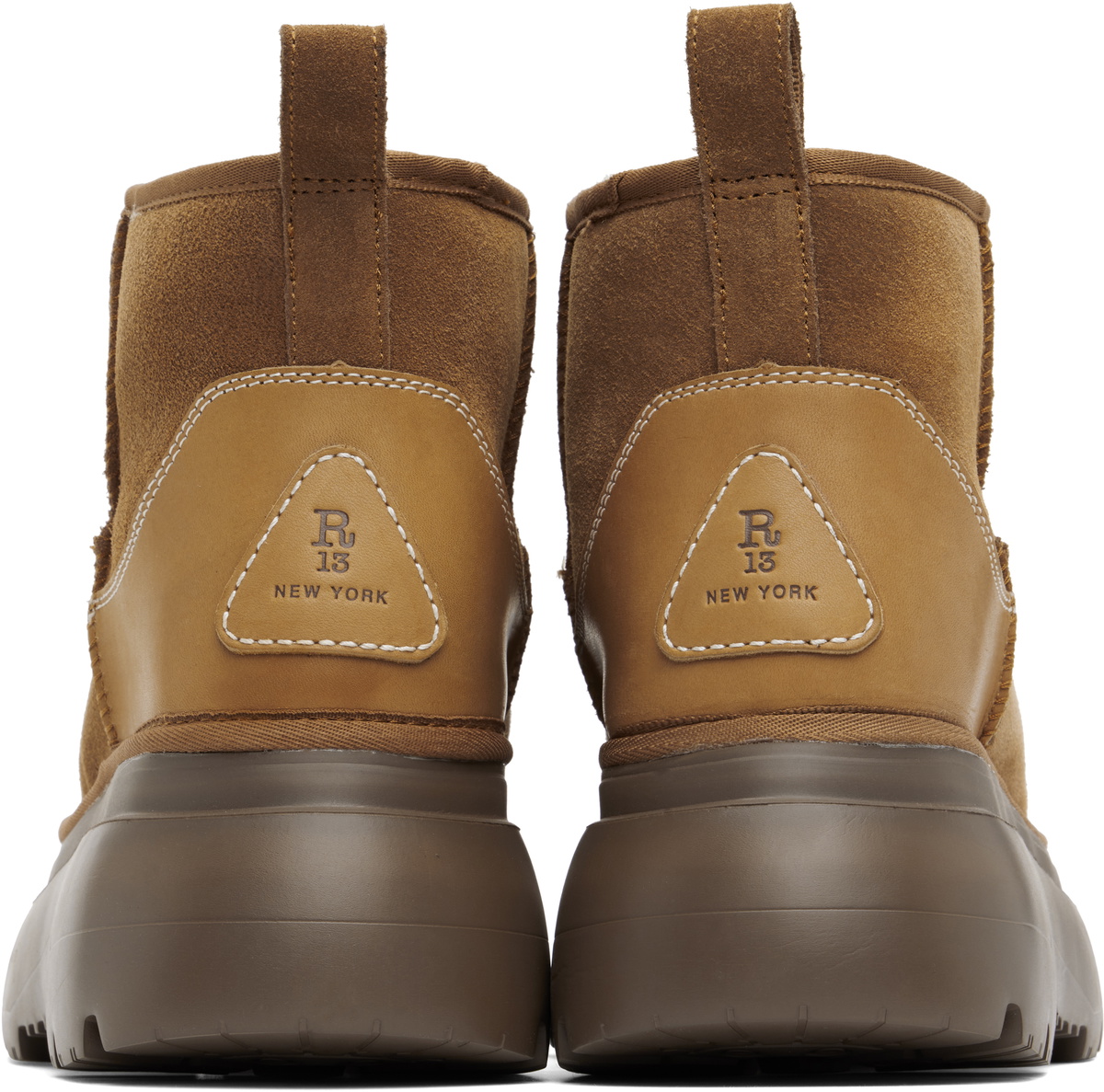R13 Tan Chunky Shearling Boots