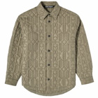 Palm Angels Men's Monogram Quilted Overshirt in Green