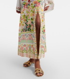 Camilla Cutout floral linen kaftan