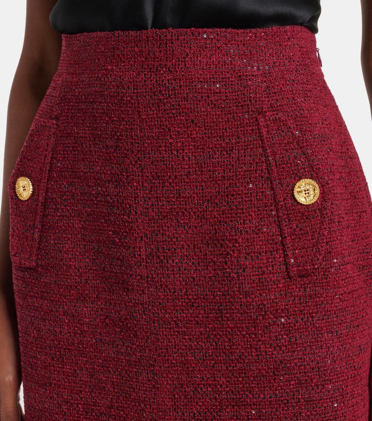 Alessandra Rich Sequined tweed pencil skirt
