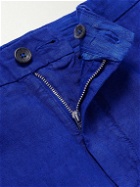 120% - Slim-Fit Tapered Linen Trousers - Blue