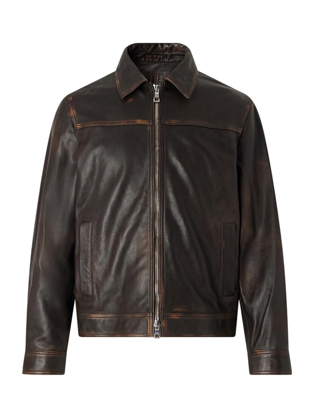 Photo: Mr P. - Distressed Leather Jacket - Brown