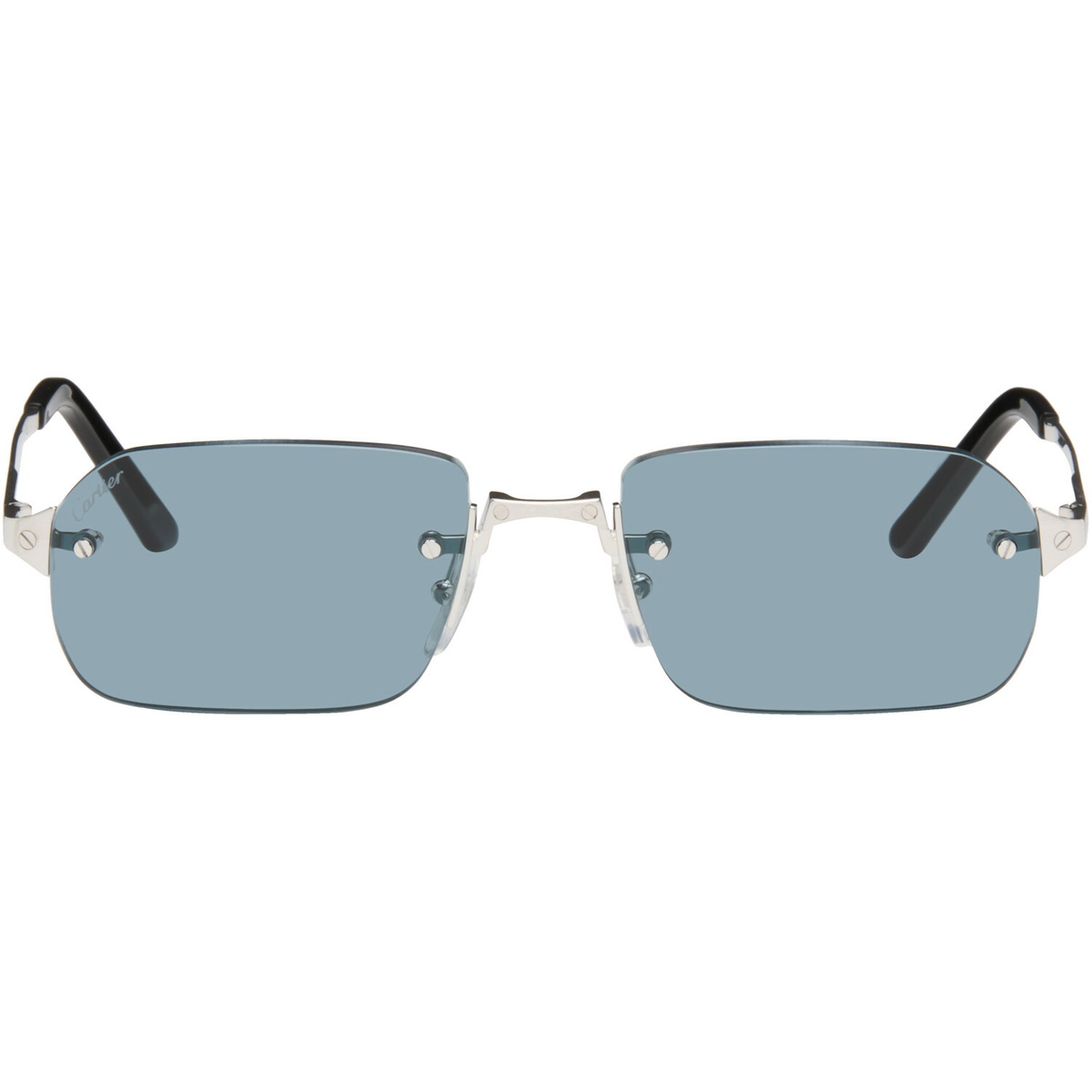 Cartier Silver 'Santos de Cartier' Sunglasses