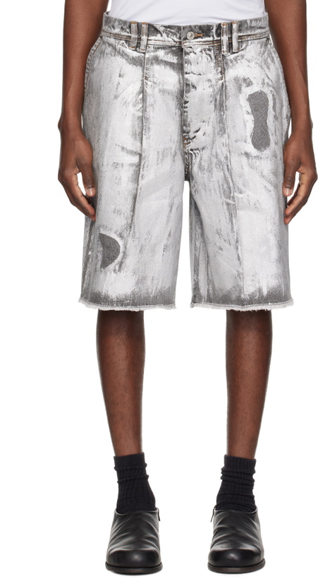 Photo: KUSIKOHC Silver Wash Denim Shorts