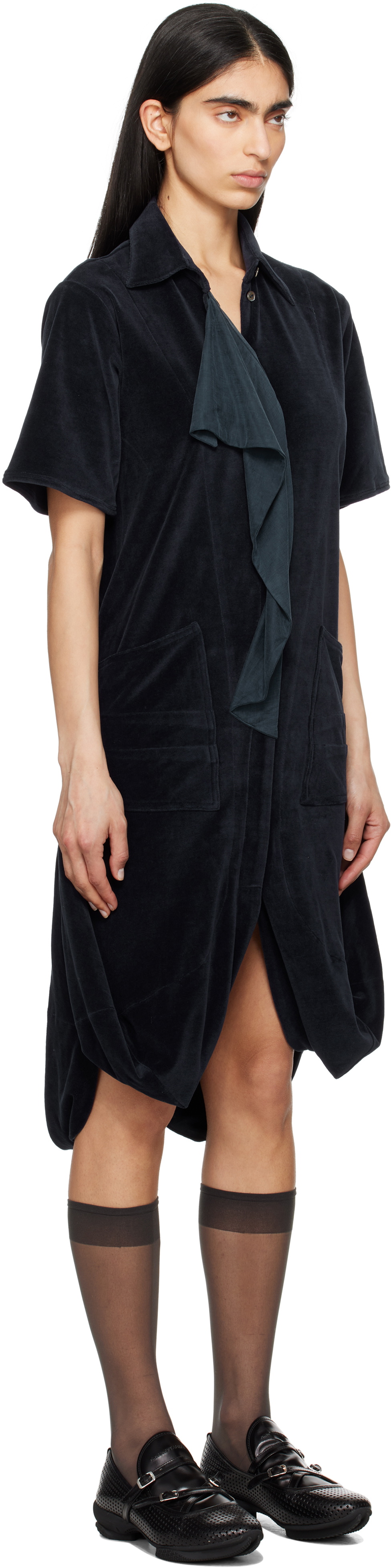 Kiko Kostadinov Navy Quasar Jersey Minidress