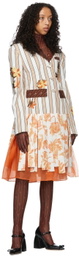 SHUTING QIU Black & Orange Polyester T-Shirt