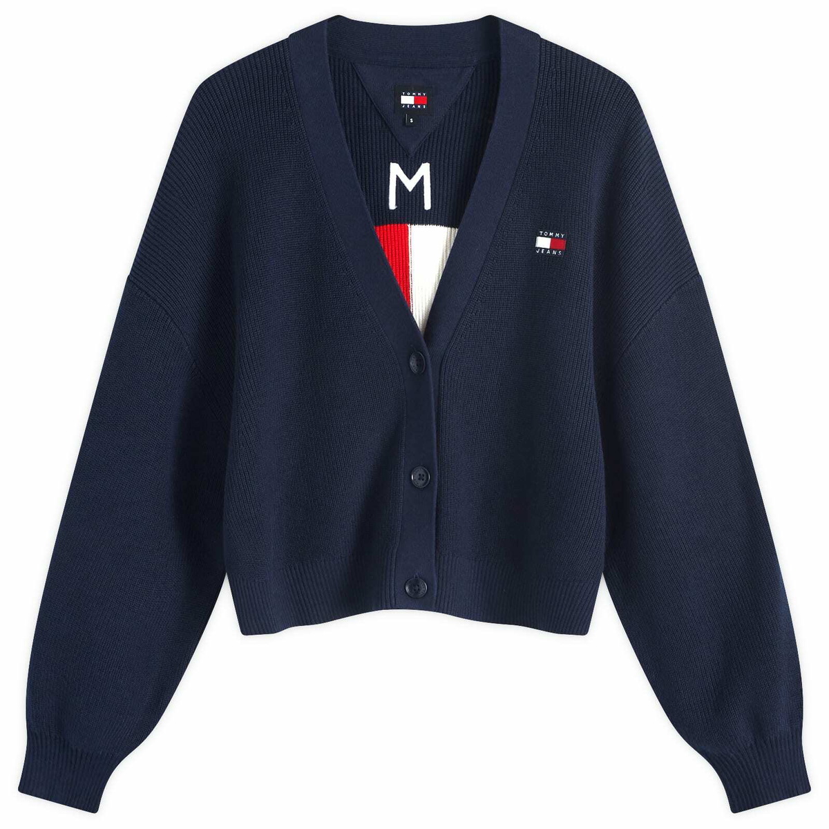 Tommy Jeans Women's Flag Cardigan in Dark Night Navy