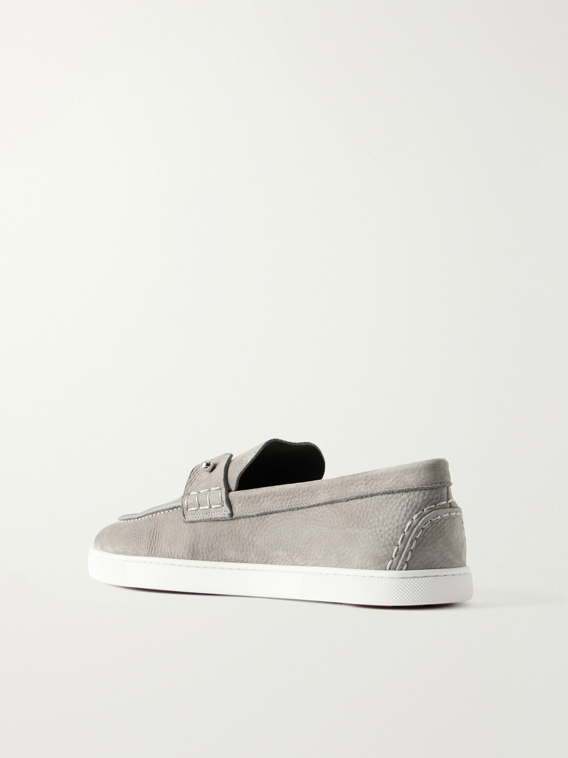 Christian Louboutin - Chambeliboat Full-Grain Nubuck Loafers - Gray