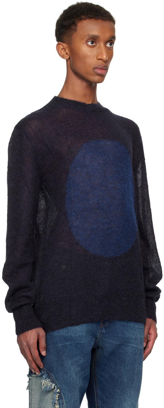 Edward Cuming Navy Open Heart Sweater